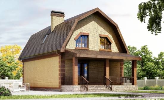 130-005-Л Проект двухэтажного дома с мансардой, современный загородный дом из арболита Кузнецк | Проекты домов от House Expert