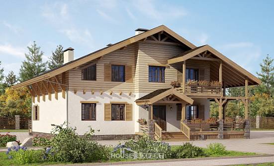 260-001-Л Проект двухэтажного дома с мансардой, современный дом из кирпича Кузнецк | Проекты домов от House Expert