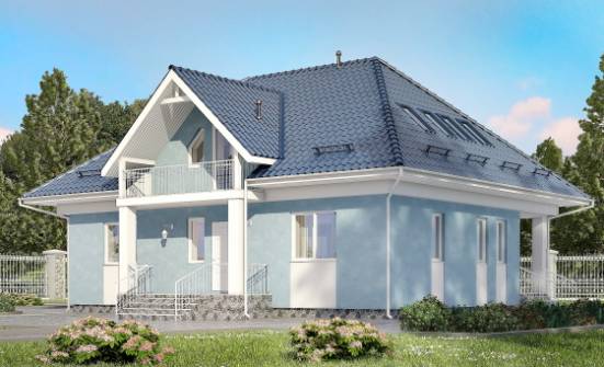 200-002-П Проект двухэтажного дома мансардный этаж, просторный домик из поризованных блоков Сердобск | Проекты домов от House Expert