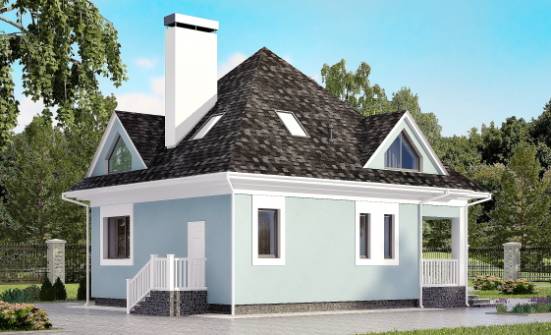110-001-Л Проект двухэтажного дома с мансардным этажом, бюджетный загородный дом из арболита Кузнецк | Проекты домов от House Expert