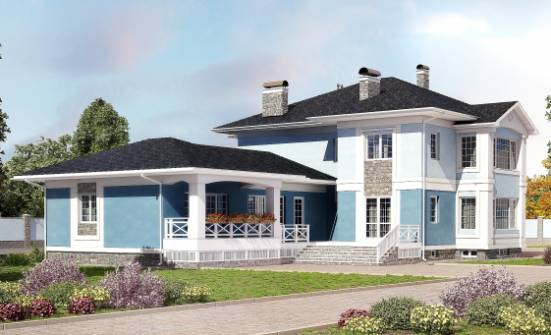 620-001-П Проект трехэтажного дома и гаражом, просторный загородный дом из блока Пенза | Проекты домов от House Expert