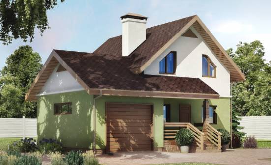 120-002-П Проект двухэтажного дома мансардой и гаражом, бюджетный дом из теплоблока Заречный | Проекты домов от House Expert