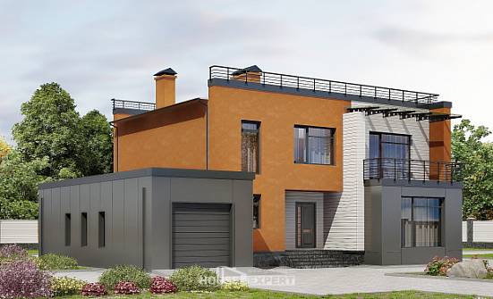 260-002-Л Проект двухэтажного дома, гараж, классический дом из поризованных блоков Заречный | Проекты домов от House Expert