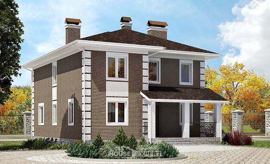 185-002-П Проект двухэтажного дома, бюджетный домик из поризованных блоков Каменка | Проекты домов от House Expert