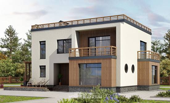 215-002-Л Проект двухэтажного дома, современный дом из арболита Кузнецк | Проекты домов от House Expert