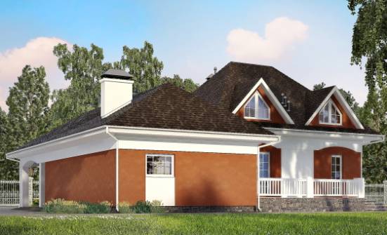 180-007-П Проект двухэтажного дома мансардный этаж, гараж, доступный коттедж из газобетона Кузнецк | Проекты домов от House Expert