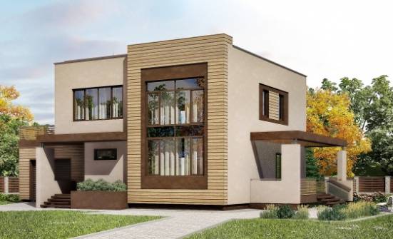 220-003-Л Проект двухэтажного дома, гараж, средний дом из арболита Кузнецк | Проекты домов от House Expert