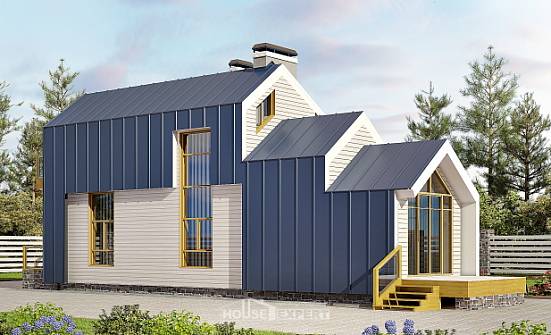 060-006-П Проект двухэтажного дома с мансардой, маленький коттедж из пеноблока Пенза | Проекты домов от House Expert