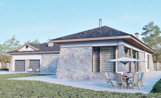 280-004-Л Проект одноэтажного дома, гараж, классический коттедж из поризованных блоков Пенза | Проекты домов от House Expert