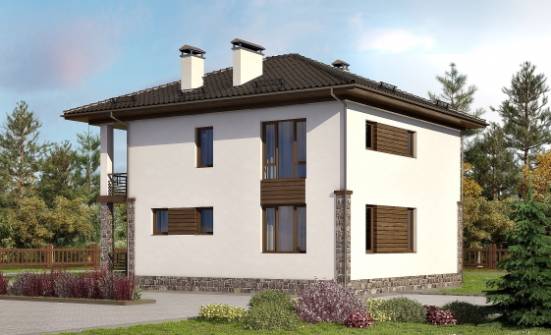 170-005-П Проект двухэтажного дома, бюджетный загородный дом из поризованных блоков Сердобск | Проекты домов от House Expert