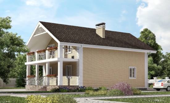 150-007-Л Проект двухэтажного дома с мансардой, небольшой дом из теплоблока Кузнецк | Проекты домов от House Expert