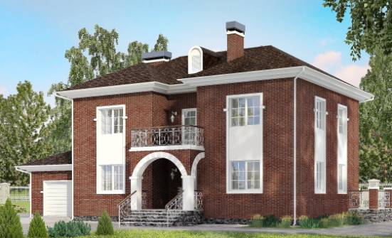 180-006-Л Проект двухэтажного дома, гараж, красивый домик из кирпича Кузнецк | Проекты домов от House Expert