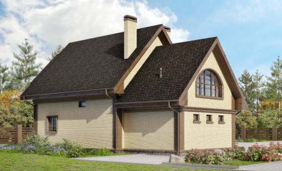 185-003-Л Проект двухэтажного дома с мансардой и гаражом, современный домик из бризолита Пенза | Проекты домов от House Expert