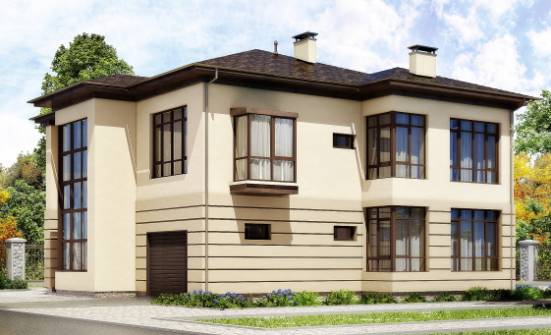 300-006-П Проект двухэтажного дома и гаражом, огромный коттедж из кирпича Пенза | Проекты домов от House Expert