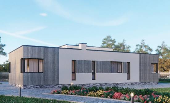 175-001-Л Проект одноэтажного дома, доступный коттедж из блока Пенза | Проекты одноэтажных домов от House Expert