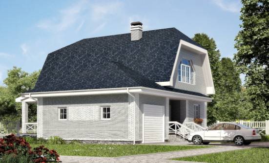 160-006-Л Проект двухэтажного дома мансардой и гаражом, простой домик из теплоблока Заречный | Проекты домов от House Expert