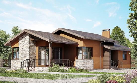 130-007-П Проект одноэтажного дома, доступный загородный дом из газосиликатных блоков Пенза | Проекты домов от House Expert