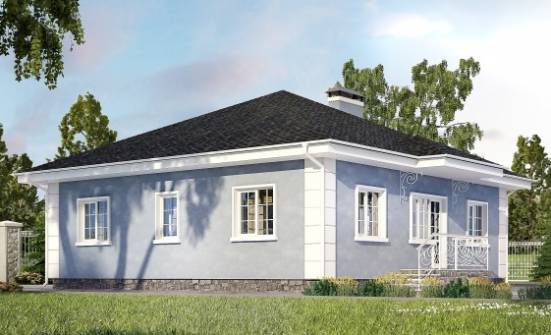 100-001-П Проект одноэтажного дома, экономичный домик из бризолита Пенза | Проекты одноэтажных домов от House Expert