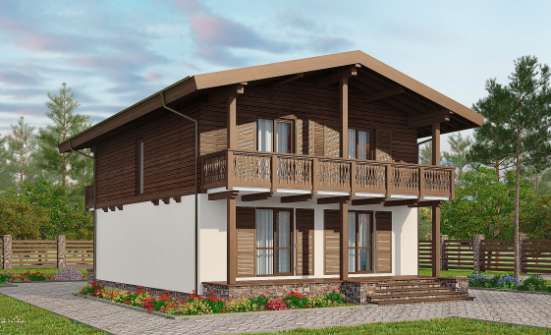 150-016-Л Проект двухэтажного дома с мансардой, скромный коттедж из газосиликатных блоков Кузнецк | Проекты домов от House Expert