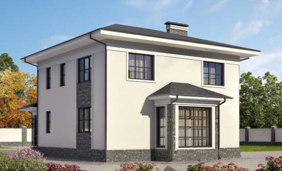 155-011-П Проект двухэтажного дома, бюджетный загородный дом из поризованных блоков Пенза | Проекты домов от House Expert