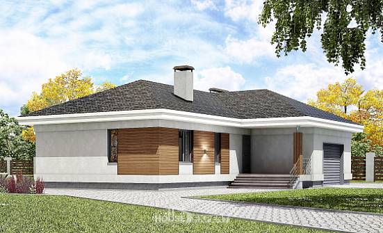 165-001-П Проект одноэтажного дома, гараж, компактный загородный дом из газобетона Сердобск | Проекты домов от House Expert