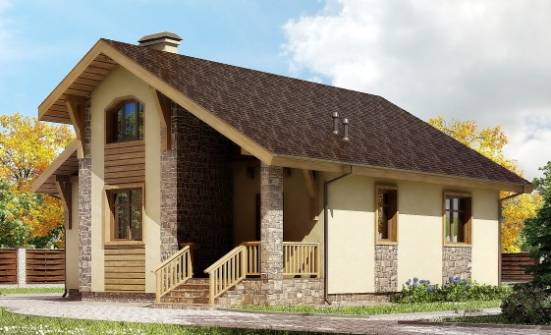 080-002-П Проект одноэтажного дома, классический домик из бризолита Пенза | Проекты одноэтажных домов от House Expert