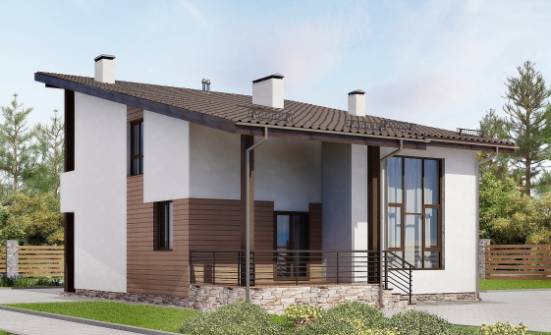 140-005-П Проект двухэтажного дома мансардой, простой загородный дом из теплоблока Каменка | Проекты домов от House Expert
