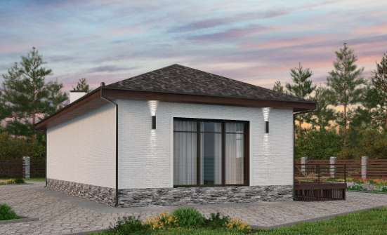 145-001-Л Проект бани из бризолита Заречный | Проекты одноэтажных домов от House Expert