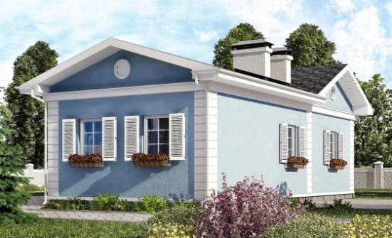 090-004-П Проект одноэтажного дома, уютный коттедж из газобетона Каменка | Проекты одноэтажных домов от House Expert