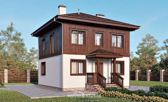100-006-Л Проект двухэтажного дома, небольшой коттедж из керамзитобетонных блоков Пенза | Проекты домов от House Expert