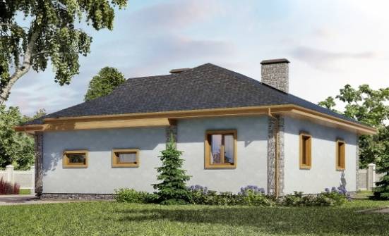 130-006-П Проект одноэтажного дома, гараж, уютный коттедж из пеноблока Кузнецк | Проекты домов от House Expert