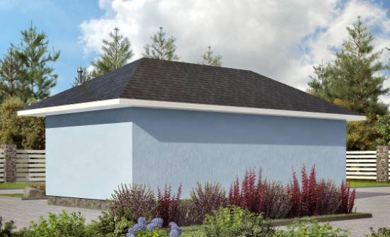 040-001-Л Проект гаража из теплоблока Каменка | Проекты одноэтажных домов от House Expert