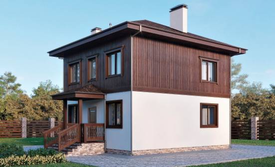 100-006-Л Проект двухэтажного дома, небольшой коттедж из керамзитобетонных блоков Пенза | Проекты домов от House Expert