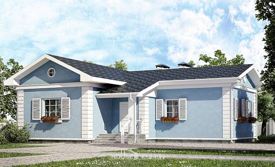090-004-П Проект одноэтажного дома, уютный загородный дом из пеноблока Кузнецк | Проекты домов от House Expert