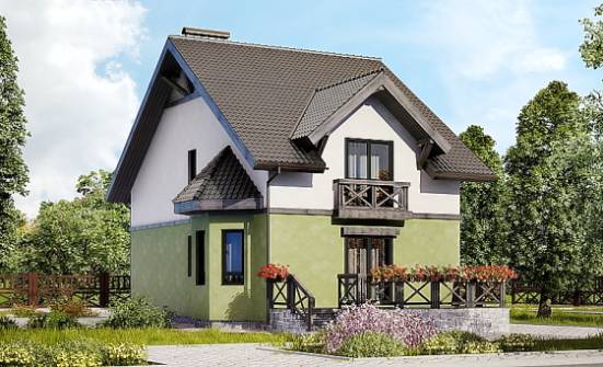 120-003-П Проект двухэтажного дома с мансардой, классический домик из арболита Кузнецк | Проекты домов от House Expert