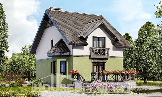 120-003-П Проект двухэтажного дома мансардой, классический домик из арболита Сердобск, House Expert