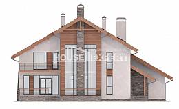 270-003-Л Проект двухэтажного дома мансардный этаж и гаражом, классический коттедж из арболита Пенза, House Expert
