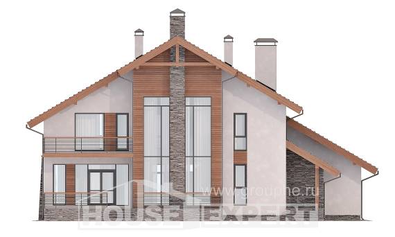 270-003-Л Проект двухэтажного дома мансардный этаж и гаражом, классический коттедж из арболита Пенза, House Expert