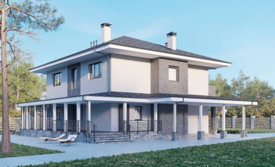 250-004-Л Проект двухэтажного дома, просторный коттедж из поризованных блоков Каменка | Проекты домов от House Expert