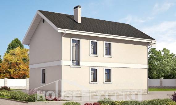 170-008-Л Проект двухэтажного дома, экономичный дом из пеноблока Сердобск, House Expert