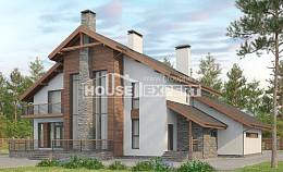 270-003-Л Проект двухэтажного дома с мансардой и гаражом, современный дом из твинблока Сердобск, House Expert