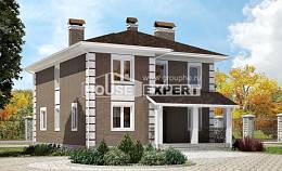 185-002-П Проект двухэтажного дома, красивый домик из газосиликатных блоков Пенза, House Expert