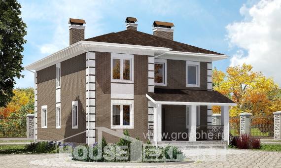 185-002-П Проект двухэтажного дома, скромный домик из арболита, Сердобск