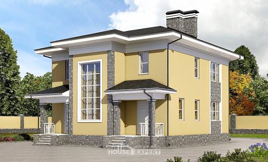 155-011-Л Проект двухэтажного дома, уютный домик из керамзитобетонных блоков, Каменка