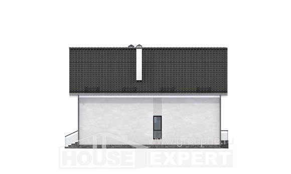 200-007-Л Проект двухэтажного дома с мансардой, гараж, простой коттедж из твинблока Каменка, House Expert