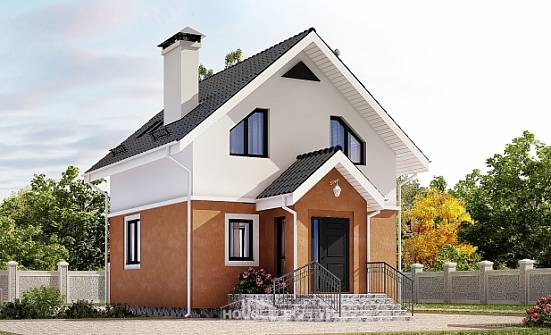 070-001-Л Проект двухэтажного дома мансардой, бюджетный коттедж из бризолита Сердобск | Проекты домов от House Expert