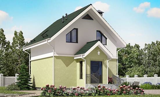 070-001-П Проект двухэтажного дома с мансардой, дешевый коттедж из теплоблока Каменка | Проекты домов от House Expert
