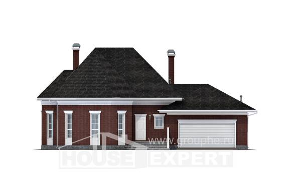 290-002-П Проект двухэтажного дома мансардный этаж и гаражом, уютный домик из керамзитобетонных блоков Пенза, House Expert