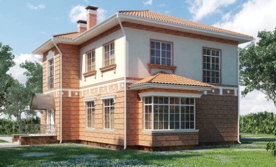 285-001-Л Проект двухэтажного дома, гараж, просторный домик из кирпича Кузнецк | Проекты домов от House Expert