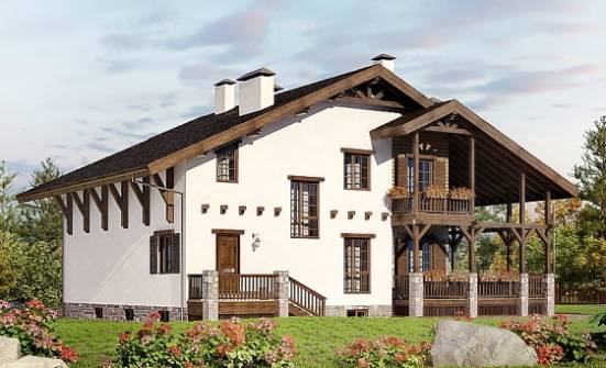 400-004-П Проект трехэтажного дома мансардой, гараж, просторный домик из кирпича Кузнецк | Проекты домов от House Expert